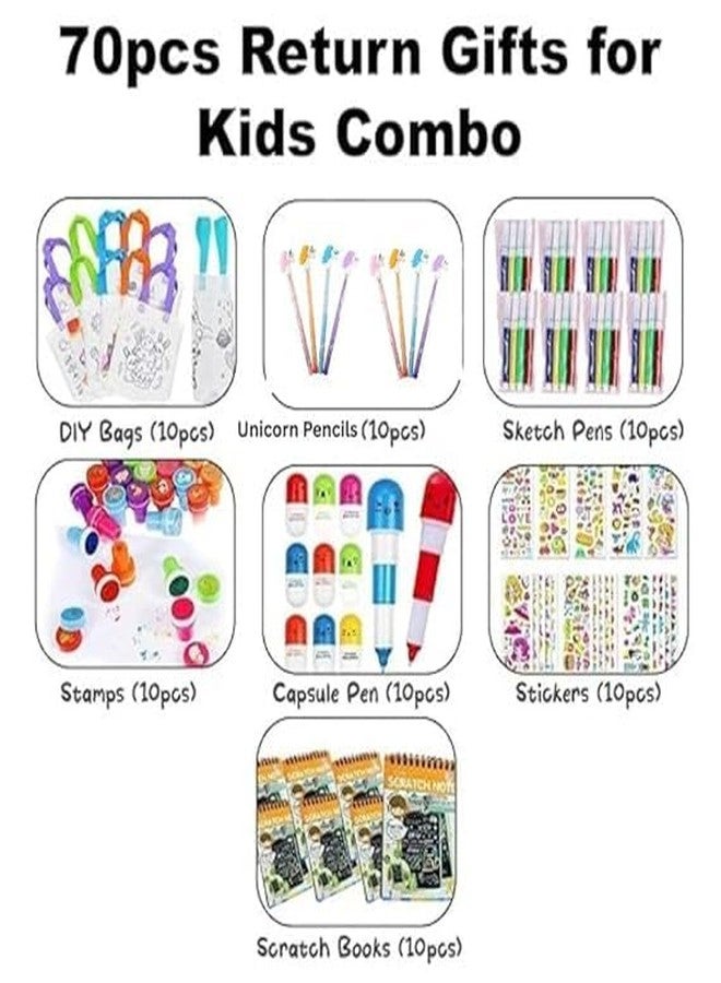 HealthyBee Return Gifts For Kids 70Pcs Birthday Return Gifts for Kids 10 sets each Birthday Return Gifts For Kids Girls Boys Best Combo Gift Items for kids - Image 3